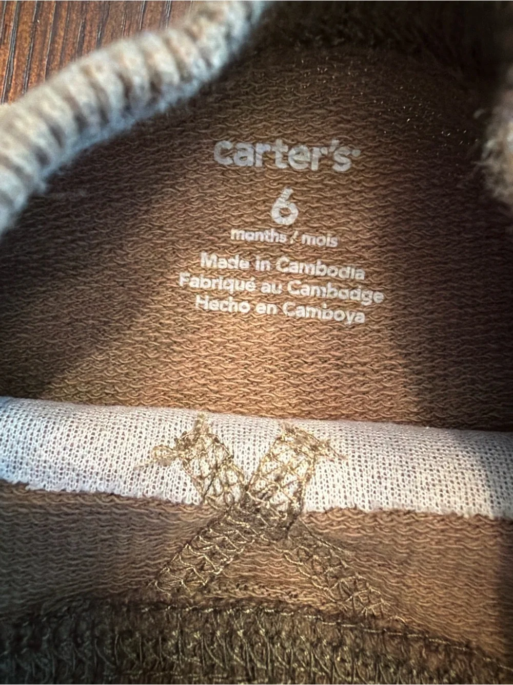Carter’s Baby Boy 6M Camo Handsome Sweatshirt & Hooded Romper Bundle